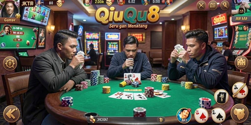 Tampilan gameplay seru JKT8 saat bermain QiuQiu.
