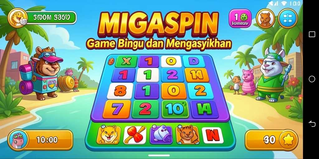 Tampilan gameplay Bingo di MIGASPIN yang menarik dan seru.