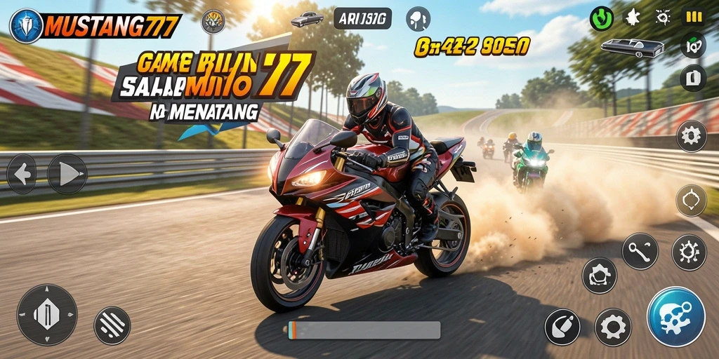 Tangkapan layar menunjukkan aksi mendebarkan dalam balapan motor.