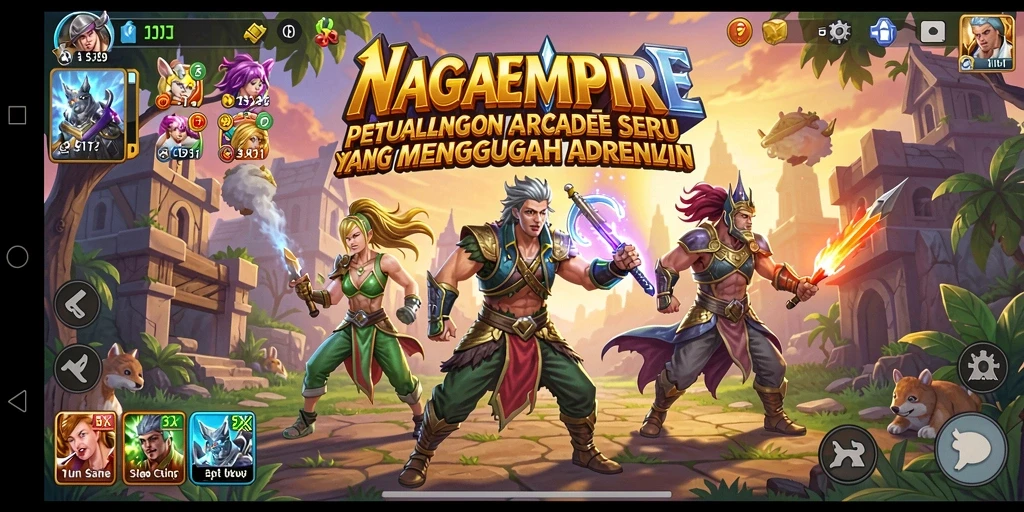 Tampilan gameplay yang intens dan penuh aksi di NAGAEMPIRE.