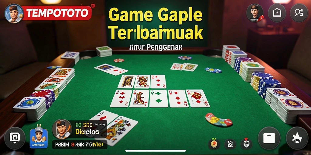 Tampilan gameplay seru dari TEMPOTOTO dalam permainan Gaple.